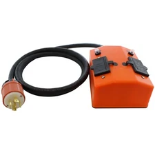 AC WORKS® 50ft L21-30P to (4) 5-15/20R 30A 120/208V GFCI PDU Cord