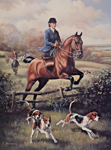Judy Gibson "LADY'S PURSUIT" Signed Edition 1991 15" x 20" Mint Condition - Picture 2 of 5