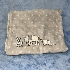 Circo Gray Elephant Giraffe Baby Blanket White Polka Dot Two By Two Target 30x40