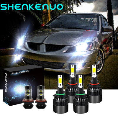 9005 9006 LED Headlight H11 Fog Light Bulbs C9 6pc For Mitsubishi Lancer 08-2015