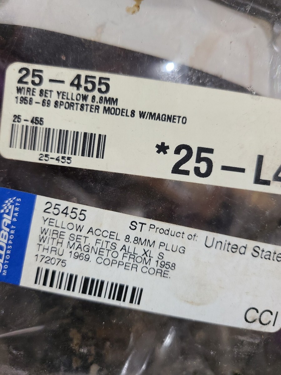 Accel Yellow 8.8mm Spark Plug Wire Harley Davidson K Model