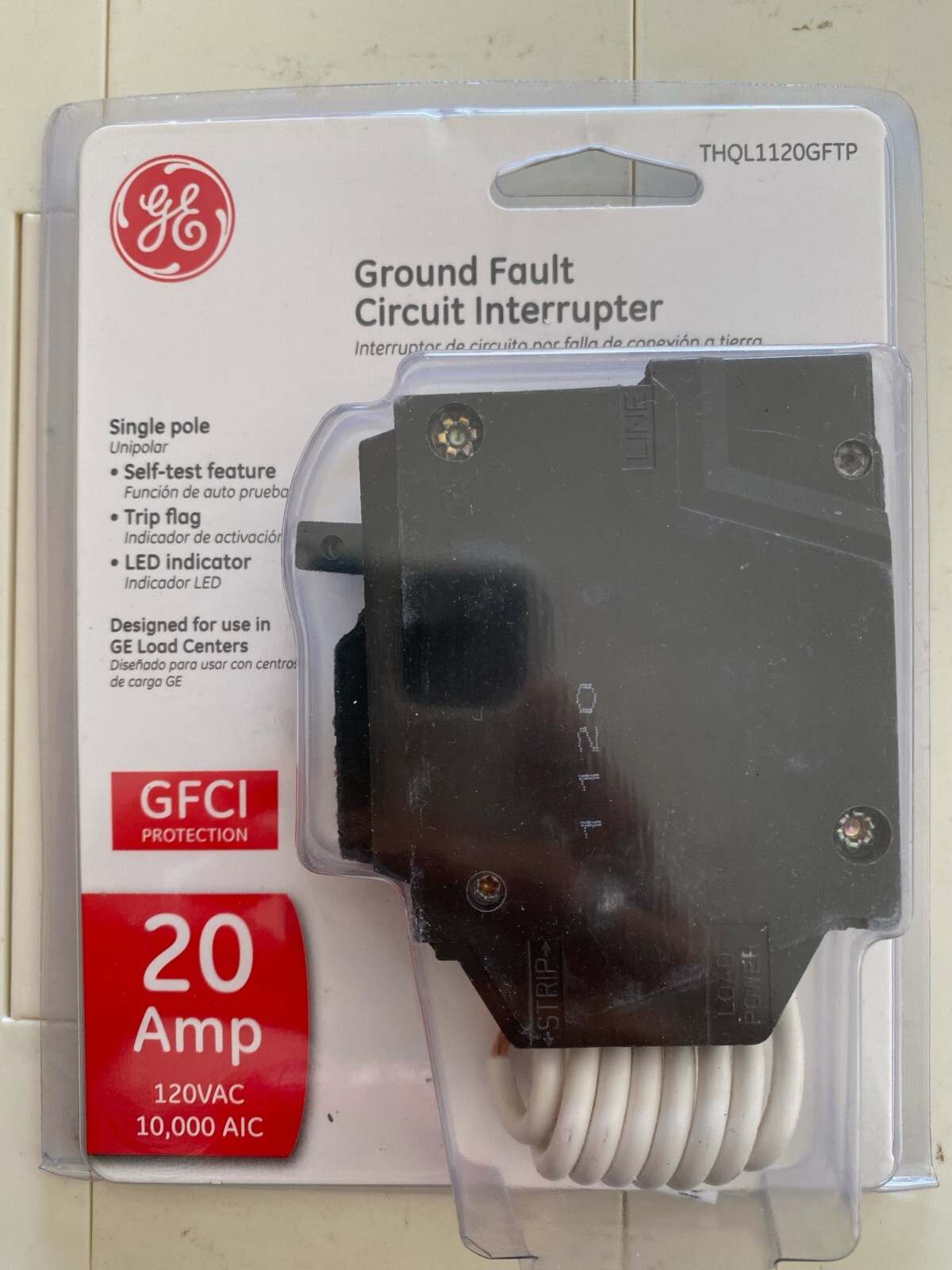 GE 20amp GFCI THQL1120GFTP new in package 783164485813 eBay