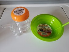 Kids Sip A Bowl  Sip A Mug Set of 2 Built In Straw Breakfast Cereal Arrow New