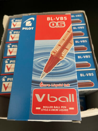  Pilot BL- VB5 RED  box of 12 Rollerball Pen 0.5mm Vball (12 pens total) - Picture 1 of 1