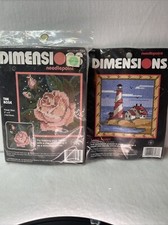 Dimensions Cross Stitch Kit 2 The Rose 5x5, Lighthouse 7163 7177 Sealed