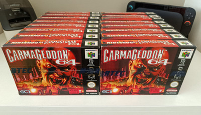 CARMAGEDDON 64 - N64 (PAL) - LOT OF 16 - NOS - DISTRIBUTOR STOCK