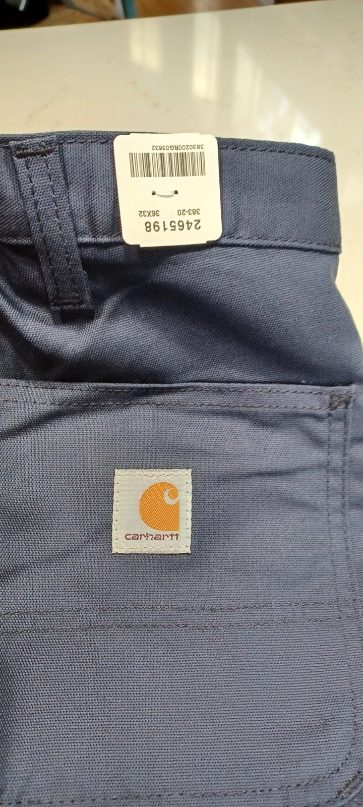 NWT - Carhartt Dungaree Pants Jeans 383-20 Navy Blue Lightweight Mens 36 x 32