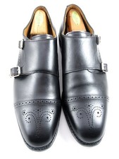 Allen Edmonds "St. John's" Men's Double Monk Strap Loafers 11 D Black USA 755N