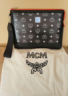 MCM BLACK/ ORANGE MEDIUM GALAXY VISETOS WRISTLET