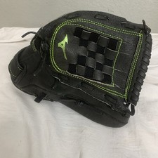 Mizuno Prospect Fastpitch Softball Glove MMX1205 RH Throw Black Lime Stitch 12"