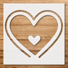 Overlapping Hearts Wall Art Reusable Plastic Stencil Physical Product - Stenc  