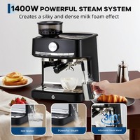 SiebträGer-Espressomaschine 15 Bar 30 Mahlgrade Cappuccino Milchschaum Latte Wi