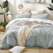 Grey King Comforter Set - King Size Comforter Set, 3 Pieces Cute Floral Beddi...