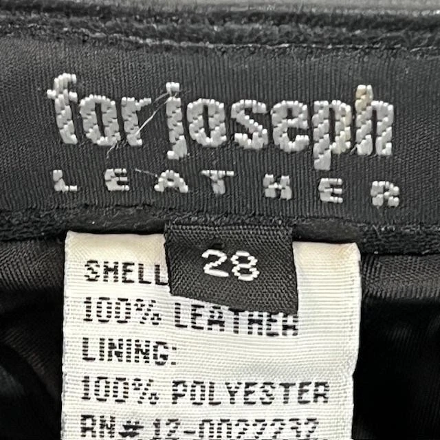 For Joseph Leather Pants Womens 28 Black Bootcut Lined Zip Closure 100% Leather - Image 4 of 4