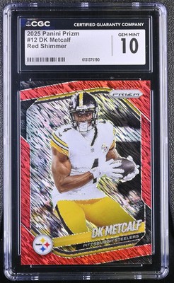 2025 Panini Prizm DK Metcalf #12 Red Shimmer CGC 10