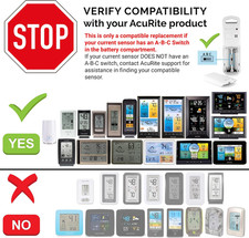 Wireless Indoor Outdoor Temperature and Humidity Sensor with A-B-C Switch 06002