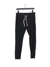 Jack Wills Women's Sports Bottoms UK 12 Black Cotton with Elastane Sweatpants
