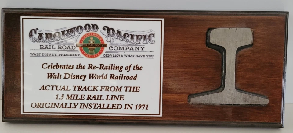 RARO WALT DISNEY WORLD RAILROAD SECCIÓN TRANSVERSAL DE VÍA ORIGINAL DE 1971-LE .200  Foto 2 de 4