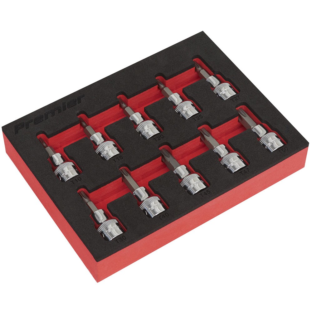 Sealey TRX-Star* Socket Bit Set 10pc 3/8""Sq Drive
