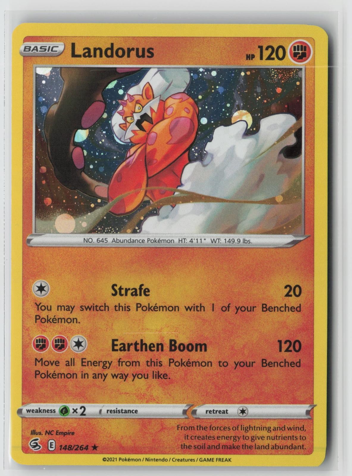 Landorus Cosmos Holo 148/264 2021 BLE Blister Exclusives Rare Pokemon Card NM