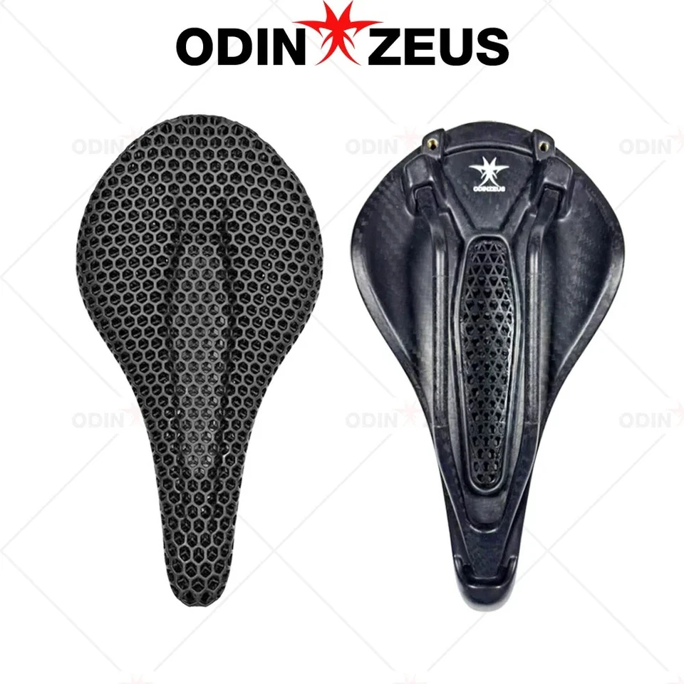 Sillín de bicicleta de fibra de carbono impreso en 3D 250*135 mm MTB/cojín de asiento de bicicleta de carretera Foto 2 de 4