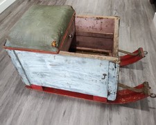 Antique Wooden Ice Fishing Sled, Ski Runners Folk Art Primitive Decor Christmas