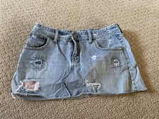 Vintage Y2K Denim Mini Skirt Sz 8 B29