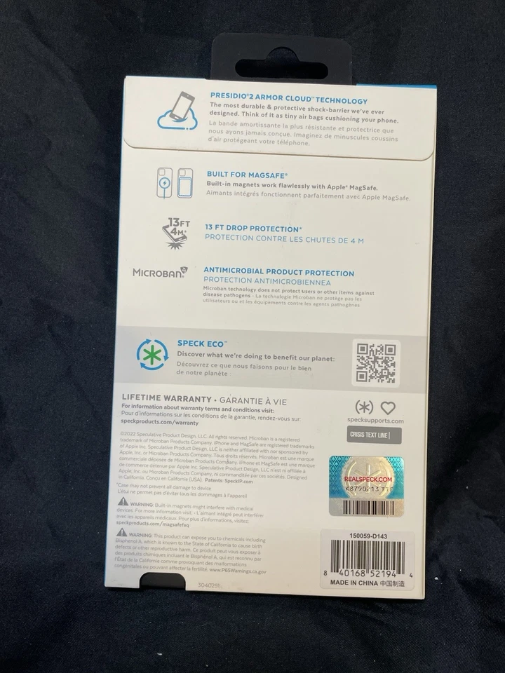 Funda Speck Presidio2 Grip para Apple iPhone 14, 13 Nueva con Etiquetas Nunca Abierta Foto 3 de 4