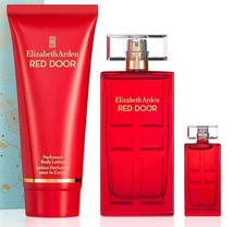 RED DOOR by ELIZABETH ARDEN for Women 3 pcs SET 1.7 oz EDT Spray LOTION Mini