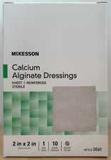 Lot Of 4 Boxes, McKesson Calcium Alginate Dressings 10 Per box , 2" 2  , 3561