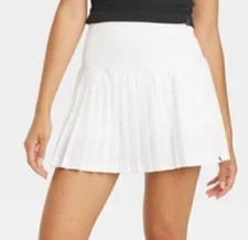 NEW JoyLab Women's Mini Pleated Tennis Skort White Size Large