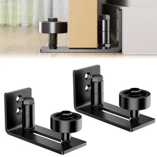 2 Pack Barn Door Guides for Bottom,Barn Door Guide Wall Mount Adjustable Roll...