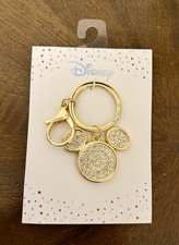 NEW   Disney x Mickey Mouse Icon Metal  Bling Bag Charm   White Crystal Keyring