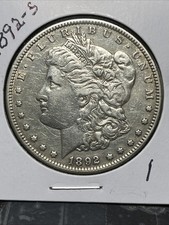 1892-S MORGAN SILVER DOLLAR, VF+ DETAILS