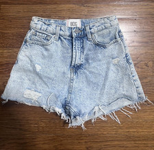 BDG Urban Outfitters Light Wash High Rise DistressedDenim Cut Off Shorts size 25
