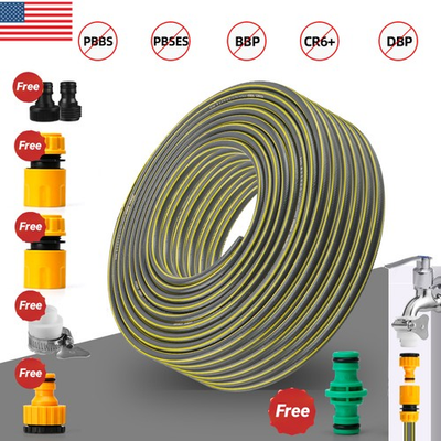 #ad Garden Hose Water Pipe Outdoor Heavy Duty 1 2quot; Reinforced Anti Kink Adapters $41.99