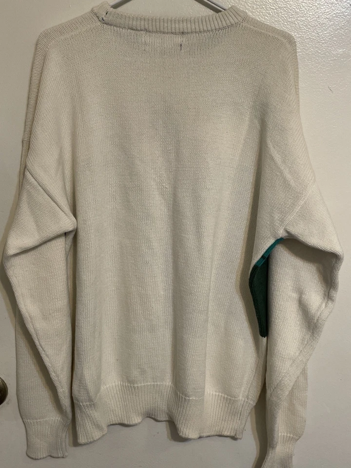Suéter de Golf Hathaway De Colección Años 90 Para Hombres XL Tejido con Intarsia a Mano Pullover Crema Foto 4 de 4