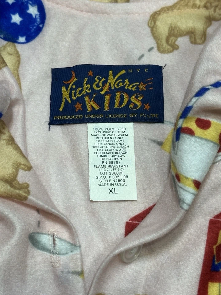Top de pijama vintage Nick and Nora niños Barnum's Animal Crackers talla XL de gran tamaño Foto 3 de 4