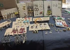 Huge Lot Of Vintage Earrings Costume Jewelry 67 Pairs GoldTone Silverstone Ect
