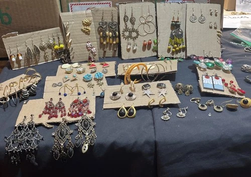 Huge Lot Of Vintage Earrings Costume Jewelry 67 Pairs GoldTone Silverstone Ect