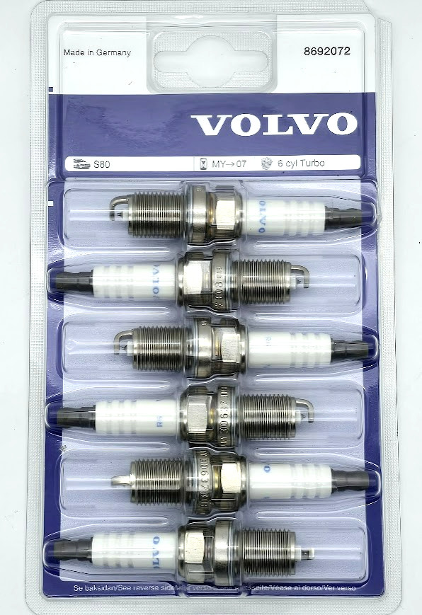 Genuine OEM Volvo 8692072 Spark plug set  S80 1999 - 2007 T6 - NEW