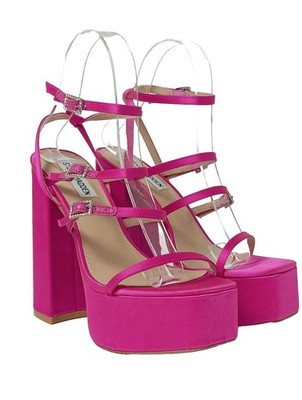 STEVE MADDEN Plateau-Sandalen Damen Sandalen Gr. DE 36 pink extravaganter Stil
