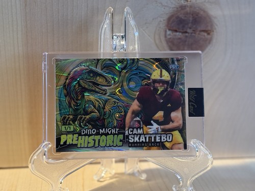Cam Scattebo 2024 Wild Card Dino-Might Prehistoric 1/1 Gold Lazer Raptor RC - Picture 4 of 24