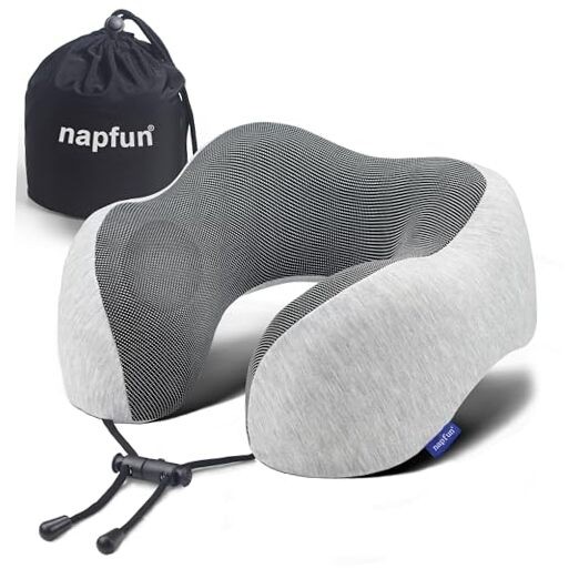Upgraded Light Grey Travel Neck Pillow – No Extras  