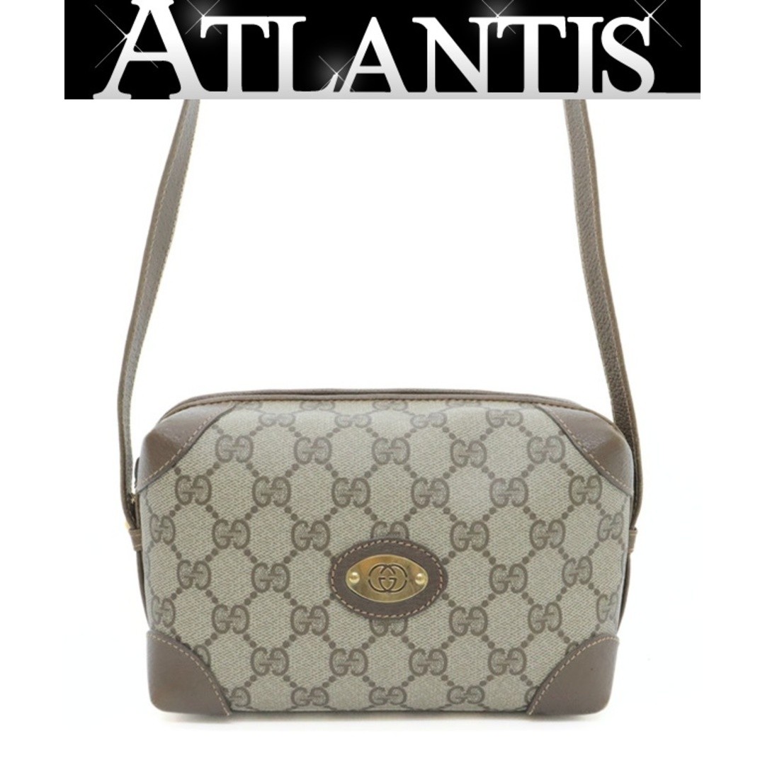 Gucci GG Supreme Canvas Shoulder Bag in Beige Leather Trim