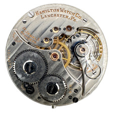 Antique 14s 1917 Hamilton 17j Mechanical Pocket Watch Movement 914 USA