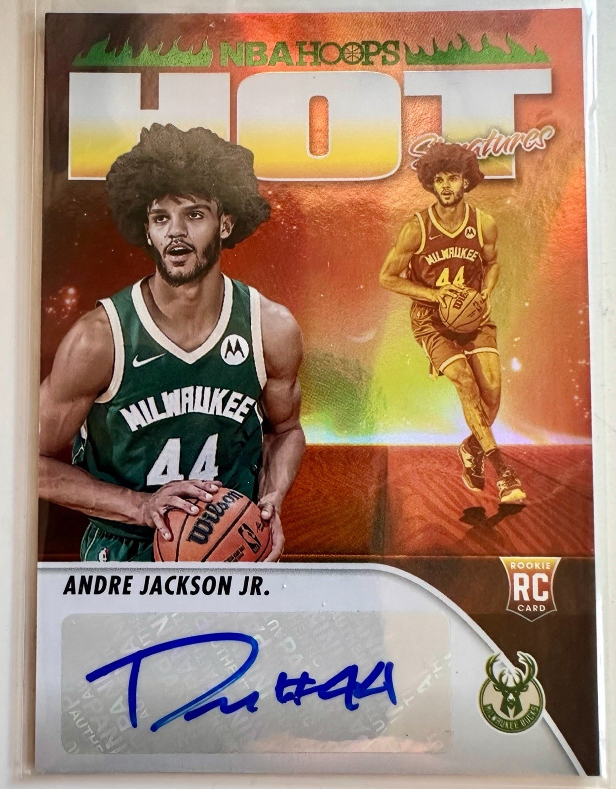 2023-2024 NBA Hoops Andre Jackson Jr. Hot Signatures Auto RC #HSR-AJ