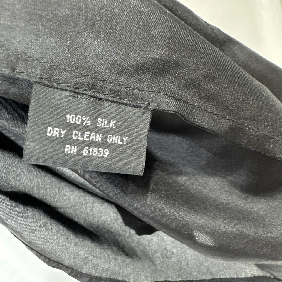 Женщины M/L шелк сорочка скольжения чистый назад молнии черный колена Midi длины трапеции - Изображение 4 из 4