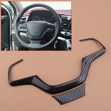 Carbon Fiber Color Steering Wheel Cover Trim Fit For Hyundai Elantra 2017-2018