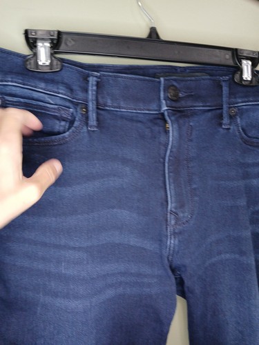 Express Denim Jeans 12 Short Legging Mid Rise Stretch Dark Wash Slimming - Picture 2 of 8